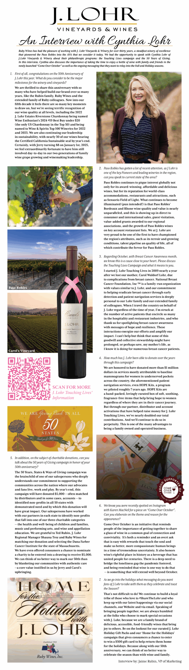 Publication of Interview with Cynthia Lohr